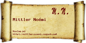 Mittler Noémi névjegykártya